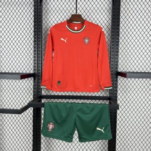 Portugal 2025/26 Home Long Sleeves Kids Kit-28(12-13Y)